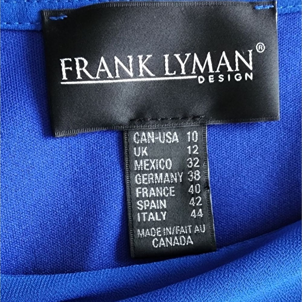 Frank Lyman Royal Saphire Chiffon Cape Cocktail Dress Women's Size 10 - Picture 3 of 8